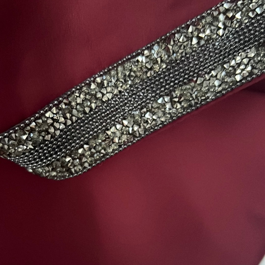 Crimson Jeweled Abaya